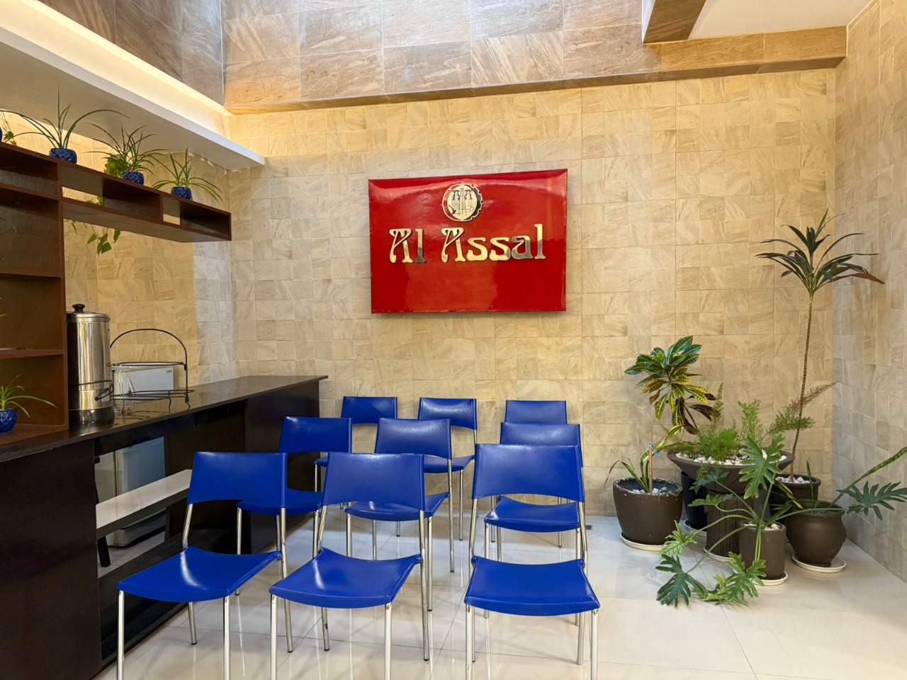 Secondary reception and waiting area at Al Assal Manpower recruitment office accommodating high volume of OFW applicants