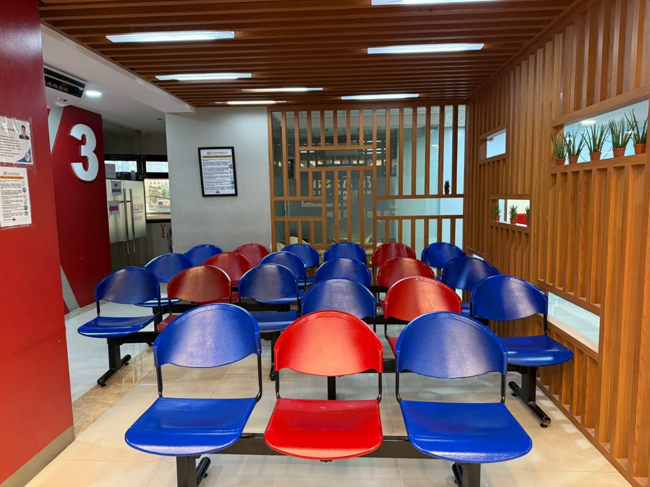 Comfortable waiting area for overseas Filipino worker applicants at Al Assal Manpower recruitment office